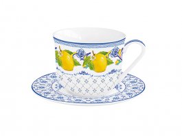 Coffecup with saucer in box Positano, 370 ml
