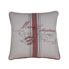 Pillowcase Merry Christmas grey/red, 48 x 48 cm