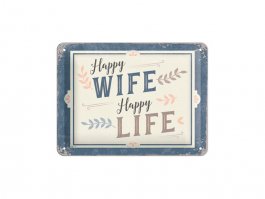 Tin sign Happy Wife, 15 x 20 cm