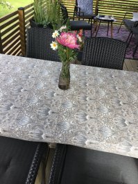 Tablecloth Ashleyl, Grey/ lin 140 x 250 cm