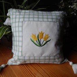 Pillowcase Tulip, green 40 x 40 cm