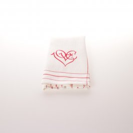 Guset towel Love, 30 x 45 cm waffled