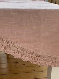 Tablecloth Jane pink round, 160 cm
