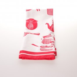 Kitchen towel Pots, red 50 x 70 cm