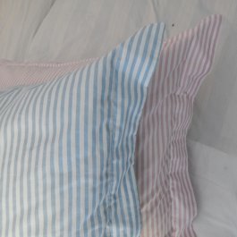 Pillowcase lightblue striped Wing, 50 x 60 cm