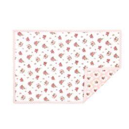 rosa blommig bordstablett i lantlig romantisk stil