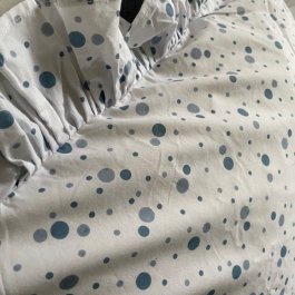 Pillowcase Blue printdots flounce, 50 x 60 cm