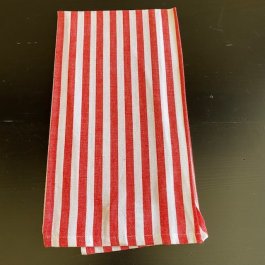 Kitchen towel small stripe, red/white