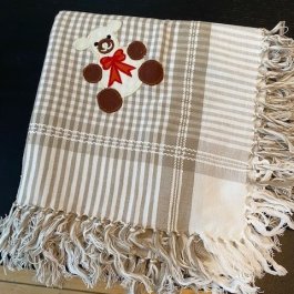 Tablecloth Teddy with fringe, 90 x 90 cm