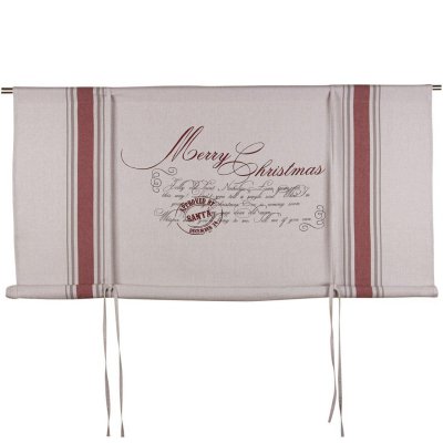 Rollpelmet Merry Christmas grey/red, 140 x 120 cm
