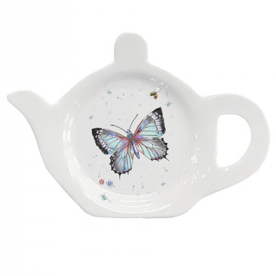 Dish for tea bag Blue Butterfly