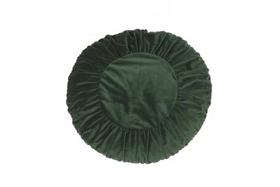 grön sammetskudde mörkgrön elegant ludde rund sammet för inredning omys